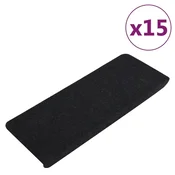 Vidaxl Samolepilne preproge za stopnice 15 kosov 65x24,5x3,5 cm črne