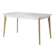Blagovaonski stol na razvlačenje Nordi PST140 - bijela/hrast