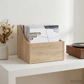 vidaXL Škatla za LP plošče Sonoma hrast 37 x 33 x 32 cm Inženirski les