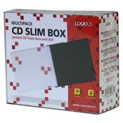 Slim ovitki za CD LOGO - 5,2 mm, črn nosilec, 10 kosov