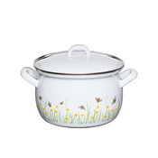 RIESS Lonec s pokrovom Bee 18cm/2,5l/dvojni ročaj/emajl