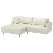 UPPAKRA Modularna sofa trosed, s lenjivcem, levo/Axvall prljavobela