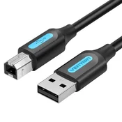 Vention USB 2.0 A na B kabel, 3M, črn