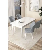 Hanah Home Set Trpezarijski sto i 4 stolice Arp, Sivo-beli