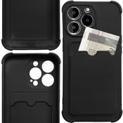 HURTEL Ovitek Card Armor za Xiaomi Redmi 10X 4G/Xiaomi Redmi Note 9, silikonski ovitek Card Wallet z zračno blazino, črne barve
