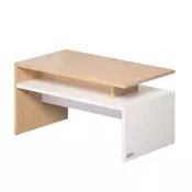 Klubska mizica SACRAMENTO, 95x55x50cm, bela/rjava Casaria