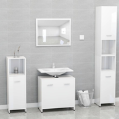 VIDAXL kopalniško pohištvo (visoki sijaj bele barve, iverna plošča)