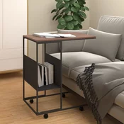 Bocni stolic s kotacima crni 55x36x63,5 cm konstruirano drvo