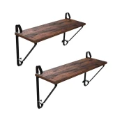Set od 2 zidne police SHELFY braon/crna