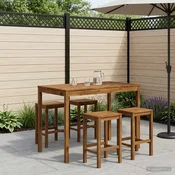 vidaXL Vrtni Bar Miza Naravna 147 x 88,5 x 105 cm Masiven les akacije
