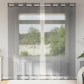 Voile zavjese s ušicama 2 kom tamnosive 140x140 cm