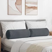 Valjkasti jastucici 2 pcs Tamno siva O 25 x 70 cm