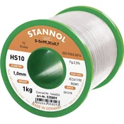 Stannol Stannol HS10 2\,5% 1\,0MM SN99\,3CU0\,7 CD 1000G spajkalna žica\, neosvinčena neosvinčeni\, tuljava Sn99\,3Cu0\,7 ROM1 1000 g 1 mm, (20395514)