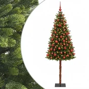 Vidaxl Umjetno božično drevo z okrasnimi kroglami 180 cm 300 LED
