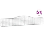 Vidaxl Obokana gabionska košara 6 kosov 400x30x60/80cm cinkano železo