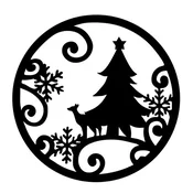 Wallxpert XMASBLACK 027 Zidna dekoracija, 60x60cm, Crna