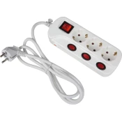 Heitronic Heitronic 45190 razdelilna letev s stikalom 3-kratni bela vtičnica 1 kos, (20457294)