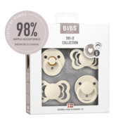 BIBS - Začetni paket 4 dudic, silikon/lateks - Ivory 6m+ (različni cuclji)