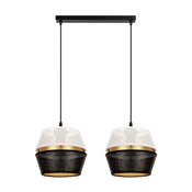 Luster na sajli PARIS 2xE27/60W/230V beli/crni/zlatni