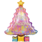 PartyPal Folija balon v obliki božične jelke 83x58 cm