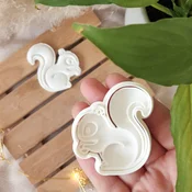 KREATIVNI SLATKIŠI Modla za kolace i ukrase Veverica, 8 cm, Bela