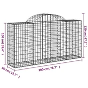 Lucne gabionske košare 13kom 200x50x100/120cm pocincano željezo