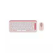 Tipkovnica + miš LOGITECH POP Icon Combo, bežicna, US Layout, BT, rozo-bijela