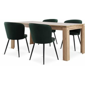 LINTRUP D190/280 sto hrast + 4 RISSKOV tamno zeleni baršun