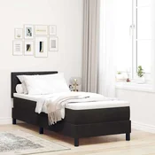 vidaXL vidaXL Boks Vzmetnica z Vzmetnico & LED Črna 80x200 cm Žamet, (22083246)