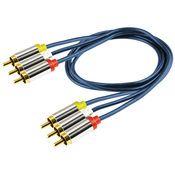 home RCA stereo kabel,3xRCA muški, 3xRCA muški,premium kv., 1.0m – A 4-1M