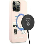 Karl Lagerfeld KLHMP13XSSKCI iPhone 13 Pro Max 6,7 hardcase light pink Silicone Ikonik Karl  Choupette Magsafe (KLHMP13XSSKCI)