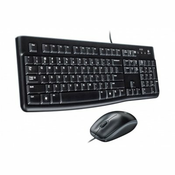 Logitech Žicana tastatura(membranski tasteri SER) i miš(opticki 100dpi) crna boja | 920-002549