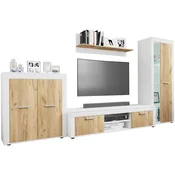 MID.YOU Dnevni Regal Usilo Xl, Bela, Barva Hrasta, 4-Delni