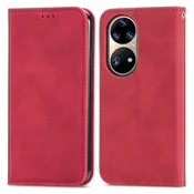 Rdeča Elegantna Flip torbica (Huawei P50 Pro)