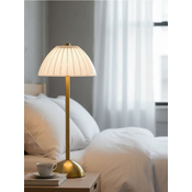 Sinsay - LED nocna lampa sa rebrastim senilom i zlatnom bazom - belo