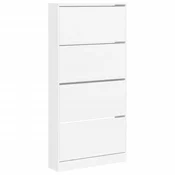 Vidaxl Omarica za čevlje s 4 predali bela 80x21x163,5 cm