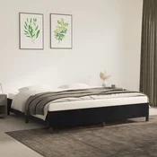 Okvir za krevet bez madraca crni 200x200 cm baršunasti