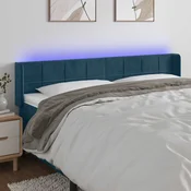 LED uzglavlje tamnoplavo 163x16x78/88 cm baršunasto