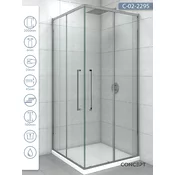 CONCEPT Tuš kabina Devon, Providno staklo 6mm, Srebrni ram, 90x90x200cm