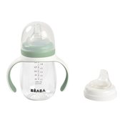 Fľaša Bidon na učenie pitia 2in1 Training Bottle Beaba Sage Green 210 ml zelená od 4 mes BE913531