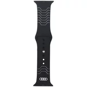Remen Audi Strap Geometric Pattern silikonski remen za Apple Watch 44/45/46/49mm crni (AU-SR-AW44-49-GT/D3-BK)