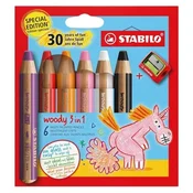 Stabilo woody 3 v 1 - komplet 6 kosov z ostrilom
