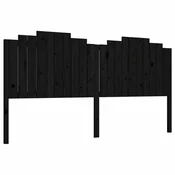 Vidaxl Posteljno vzglavje črno 206x4x110 cm trdna borovina