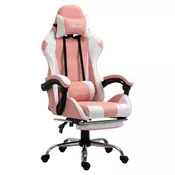 Homestar Gaming stol 64x67x119-127 cm roza in bela