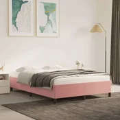 shumee vidaXL Posteljni okvir roza 140 x 200 cm oblazinjen z žametom