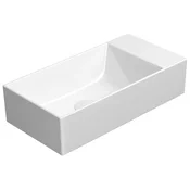 Gsi Keramično Umivalno Korito KUBE X 50x25 cm, ExtraGlaze, Montaža Levo/Desno, Bela