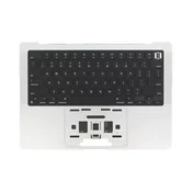 Gornji okvir tipkovnice za MacBook Pro 14, A3185 (2024), s US tipkovnicom i baterijom, Silver, 661-50211, Genuine Apple