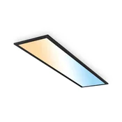 Briloner LED-panel Piatto A, črn, 100 x 25 cm, daljinski upravljalnik, 12,6 W - Študija/pisarna - Sodobni - mat črna, bela - Kovina