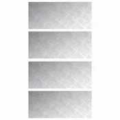 Vidaxl Stopnice Pravokotna 4 szt. srebrna 70 x 30 cm Aluminij