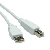 VALUE Value USB kabel USB 2.0 USB-A vtič\, USB-B vtič 1.80 m bela zaščiten 11.99.8819, (20417382)